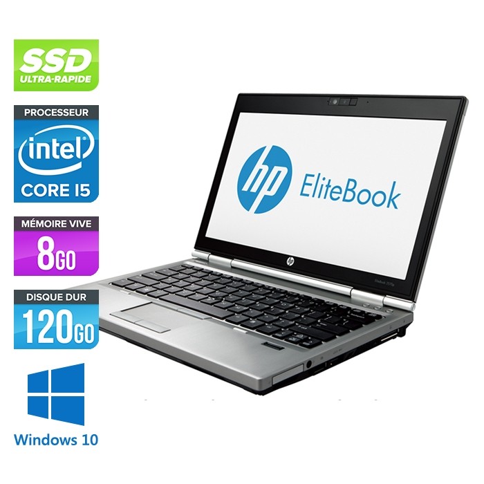 Pc portable - HP EliteBook 2570P - Core i5 - 8Go - 120Go SSD - Windows 10