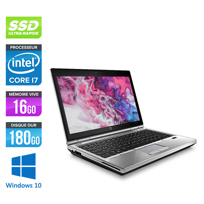 HP EliteBook 2570P - Core i7 - 16Go - 180Go SSD - Windows 10