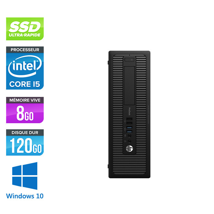 HP ProDesk 600 G2 SFF - i5-6500 - 8Go DDR4 - 120Go SSD - Windows 10
