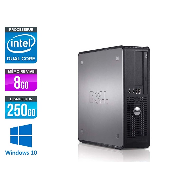 Dell Optiplex 780 SFF - E5300 - 8Go - 250Go - Windows 10