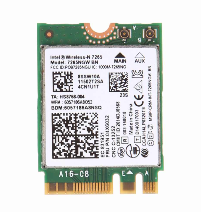 Carte WIFI + Bluetooth Intel Wireless-N 7265 - 7265NGW BN