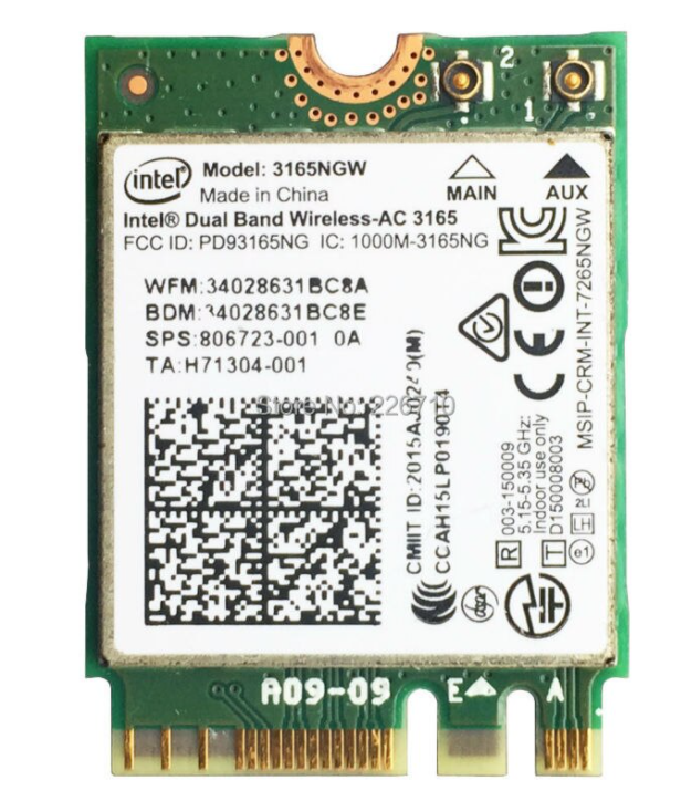 Carte WIFI Intel Wireless-AC 3165 - 3165NGW