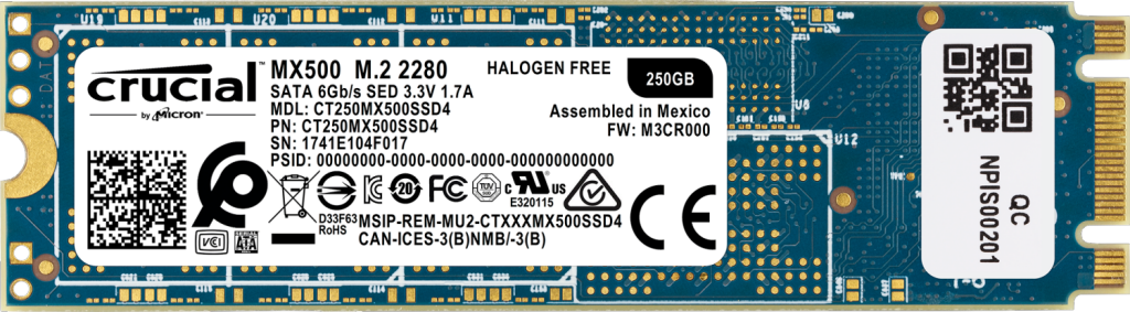 SSD Crucial MX500 - 250Go - M.2 2280- 