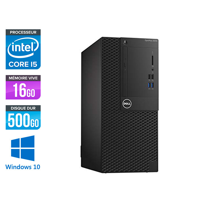Pc de bureau Dell 3050 Mini Tour - Intel Core i5 6500 - 16Go - 500Go HDD - W10