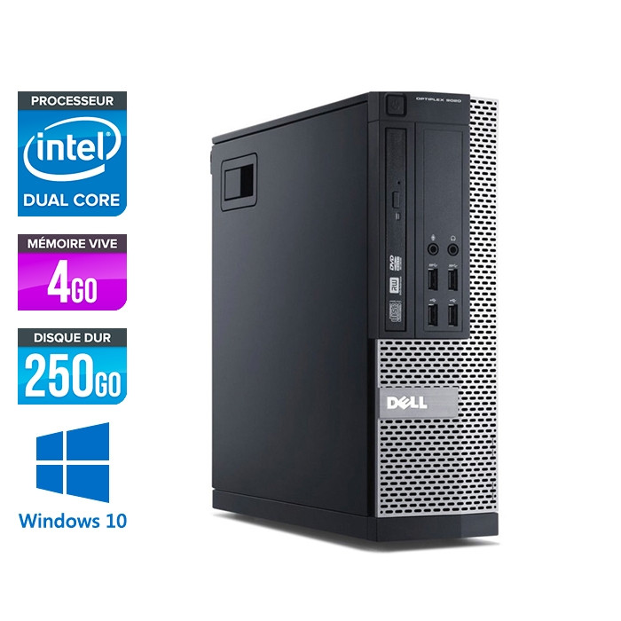Unité centrale professionnel reconditionné - Dell Optiplex 7020 SFF - Intel pentium G2020 - 4go - 250go HDD - Windows 10 famille