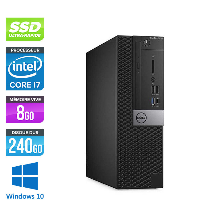 Dell Optiplex 7050 SFF - i7 - 8Go - 240Go SSD - Win 10