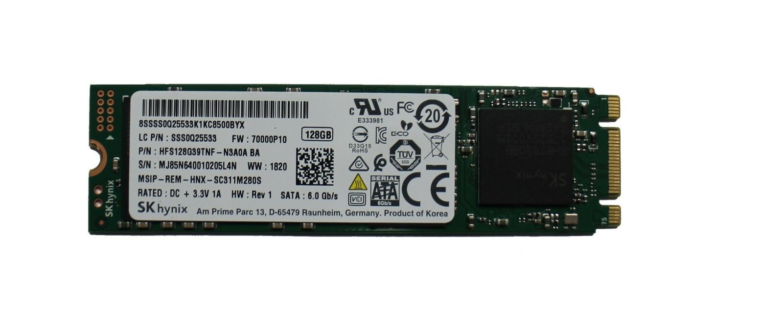 Disque SSD M.2 SK hynix 128GB - HFS128G39TNF SC311M280S - SATA III 6GB/s - reconditionné - Trade Discount