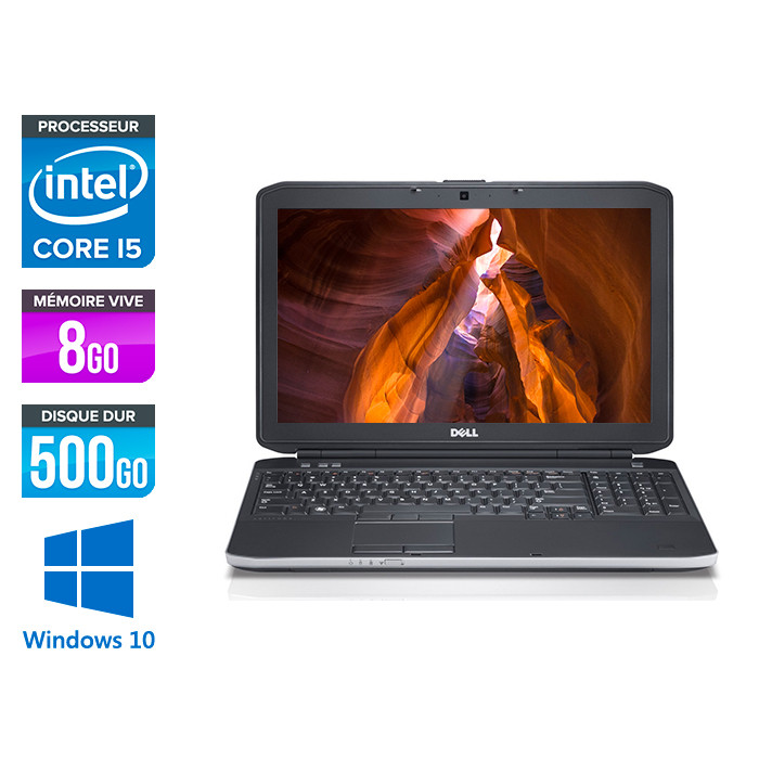 Pc portable reconditionné - Dell Latitude E5530 - i5 3320M -  8Go - 500 Go HDD - 15.6'' FHD - Windows 10