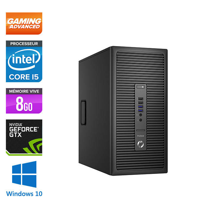HP ProDesk 600 G2 Tour - i5-6500 - 8Go DDR4 - SSD 240Go - 500Go - NVIDIA GTX 1050 - Windows 10