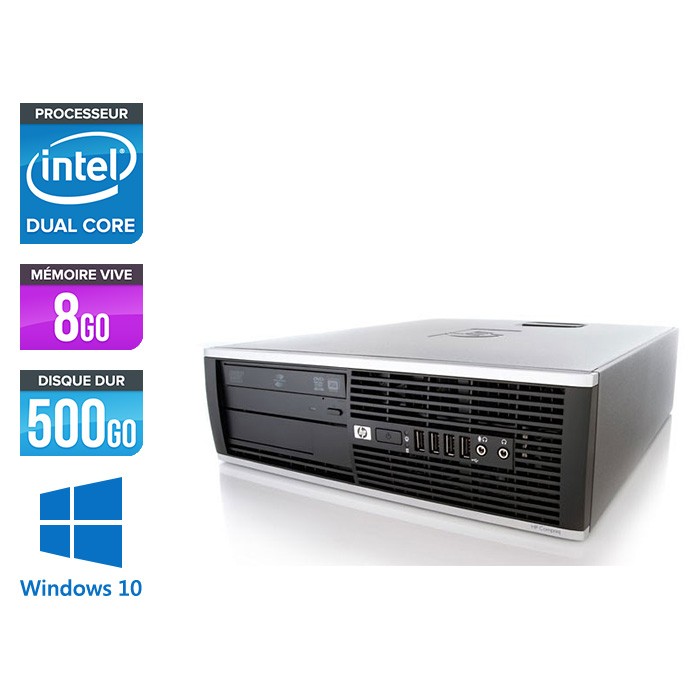 PC bureau reconditionné - HP Elite 8200 SFF - Intel G840 - 8Go - 500Go HDD - Windows 10