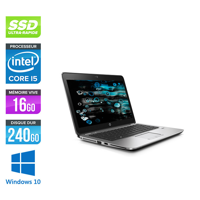 Pc portable reconditionné - HP Elitebook 820 G3 - i5 6300U - 16Go - 240 Go SSD - FHD - Windows 10