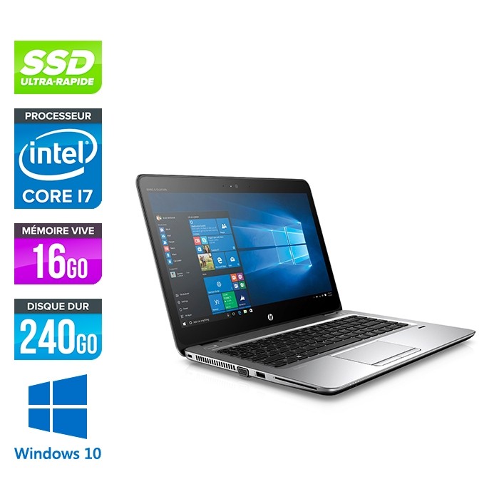 HP Elitebook 820 G3 - i7 6600U - 16Go - 240 Go SSD  - Windows 10