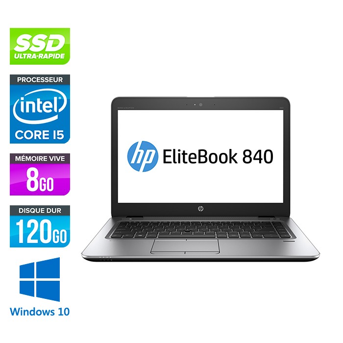 HP Elitebook 840 - i5 4300U - 8Go - 120 Go SSD - 14'' HD - Windows 10 - 2