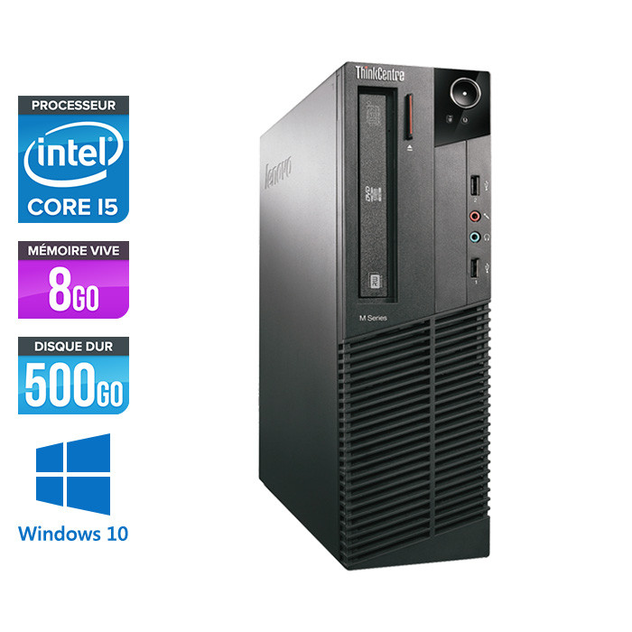 Lenovo ThinkCentre M81 SFF - Intel Core i5 - 8Go - 500Go HDD - Windows 10