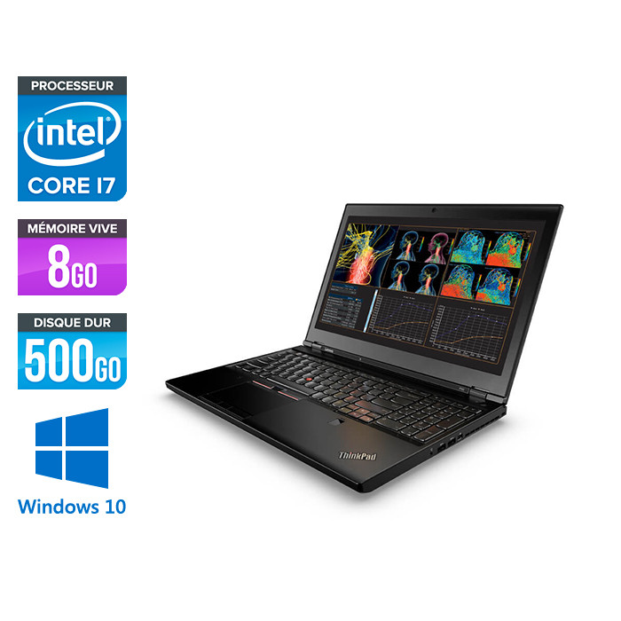 Lenovo ThinkPad P50 -  i7 - 8Go - 500Go HDD - Nvidia M1000M - Windows 10