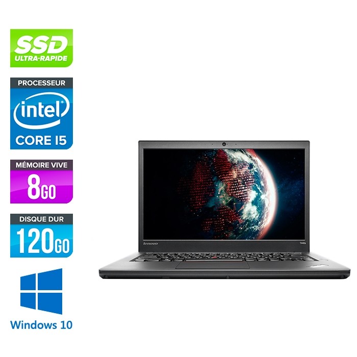 Lenovo ThinkPad T440s - i5 4300U - 8Go - SSD 120Go - Windows 10 professionnel