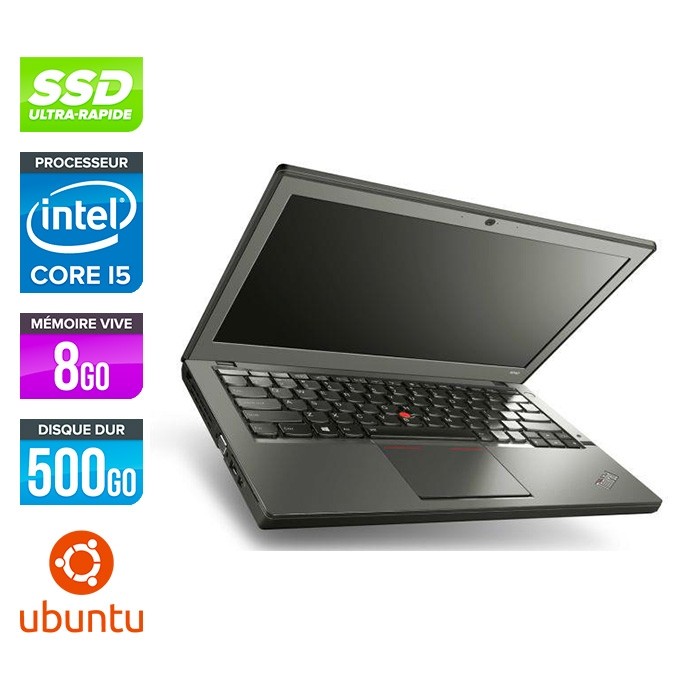 Lenovo ThinkPad X240 - i5 4300U - 8Go - 500 Go SSD - Linux