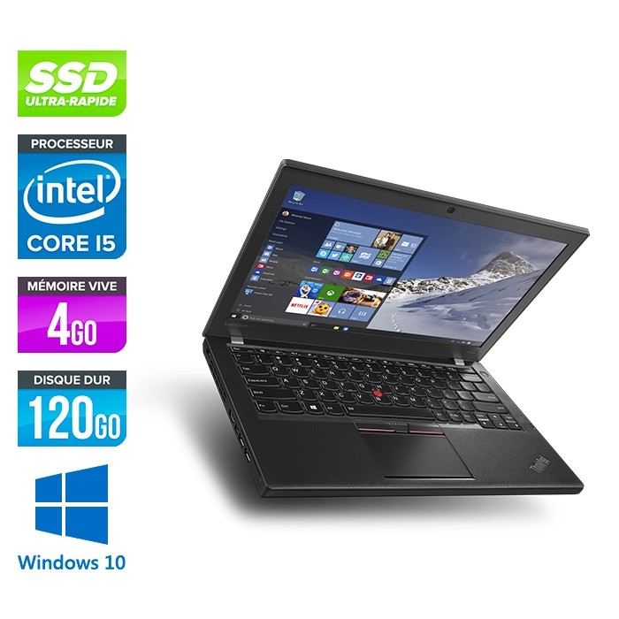 Lenovo ThinkPad X260 - i5 6300U - 4Go - 120 Go SSD - Windows 10
