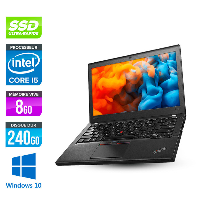 Lenovo ThinkPad X270 - i5 6300U - 8Go - 240 Go SSD - Windows 10 Famille