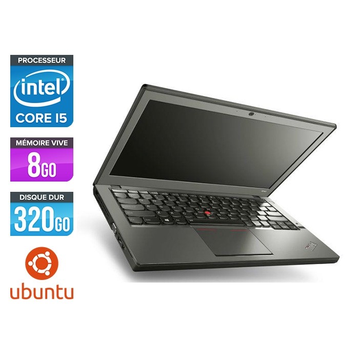 Ordinateur portable reconditionné - Lenovo ThinkPad X240 - i5 4300U - 8 Go - 320 Go HDD - Linux