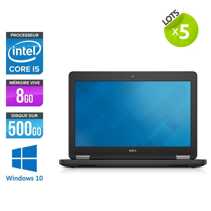 Lot de 5 Dell Latitude E5250 - i5 - 8Go - 500Go HDD - Windows 10