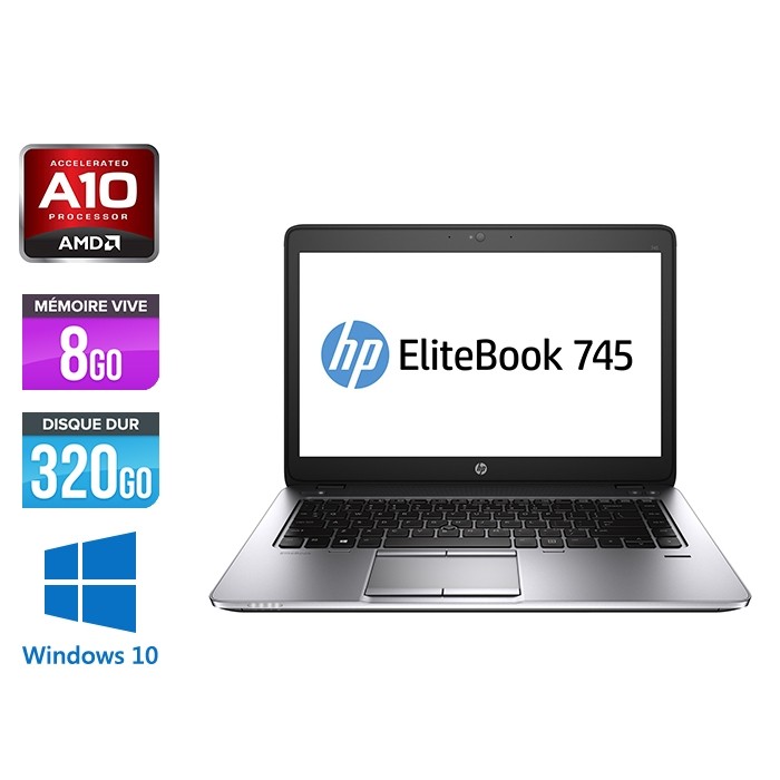 HP Elitebook 745 G2 - AMD10 - 8Go - 320Go HDD - 14'' - Windows 10