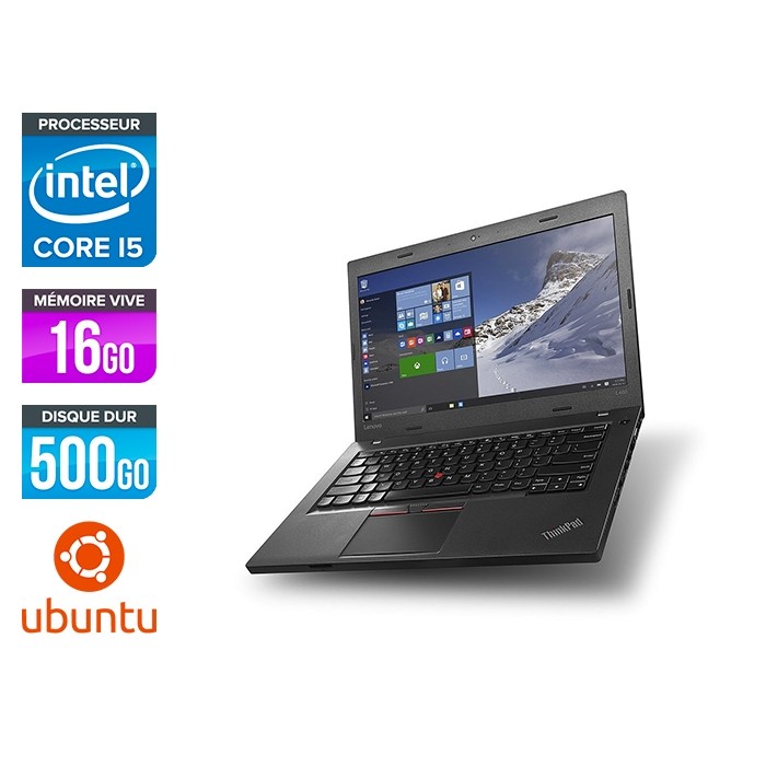 Ordinateur portable reconditionné - Lenovo ThinkPad L460 - i5 - 16Go - 500Go HDD - Linux