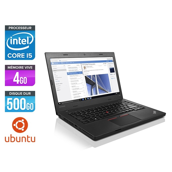 Ordinateur portable reconditionné - Lenovo ThinkPad L460 - i5 - 4Go - 500Go HDD - Ubuntu / Linux