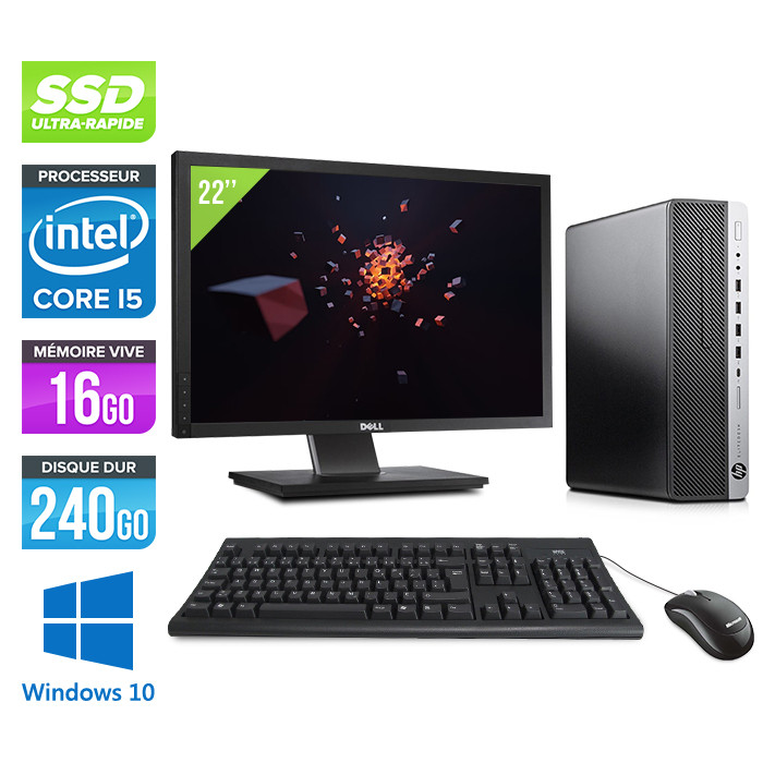 PC reconditionné HP EliteDesk 800 G2 SFF - i5 - 16Go - 500Go SSD - Windows  10 - Trade Discount