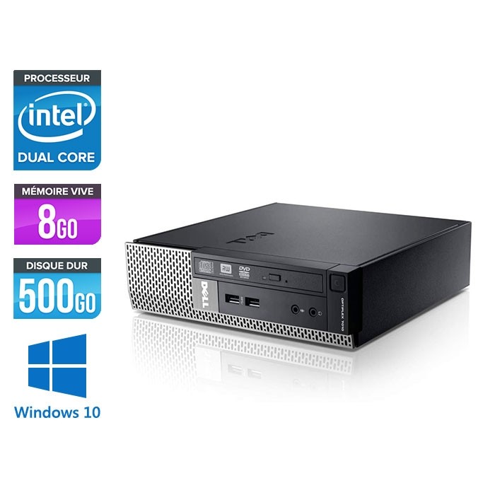 Pc de bureau Optiplex 7010 USFF reconditionné - G645 - 8Go - 500Go HDD - Windows 10