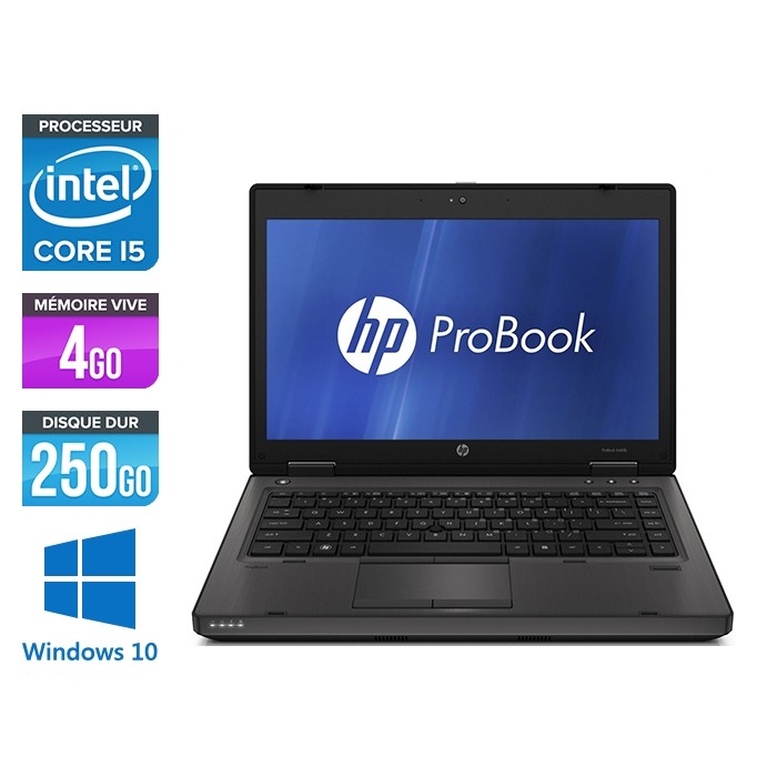 Ordinateur portable - HP ProBook 6460B reconditionné - Core i5 - 4Go - 250 Go HDD - Webcam - Windows 10