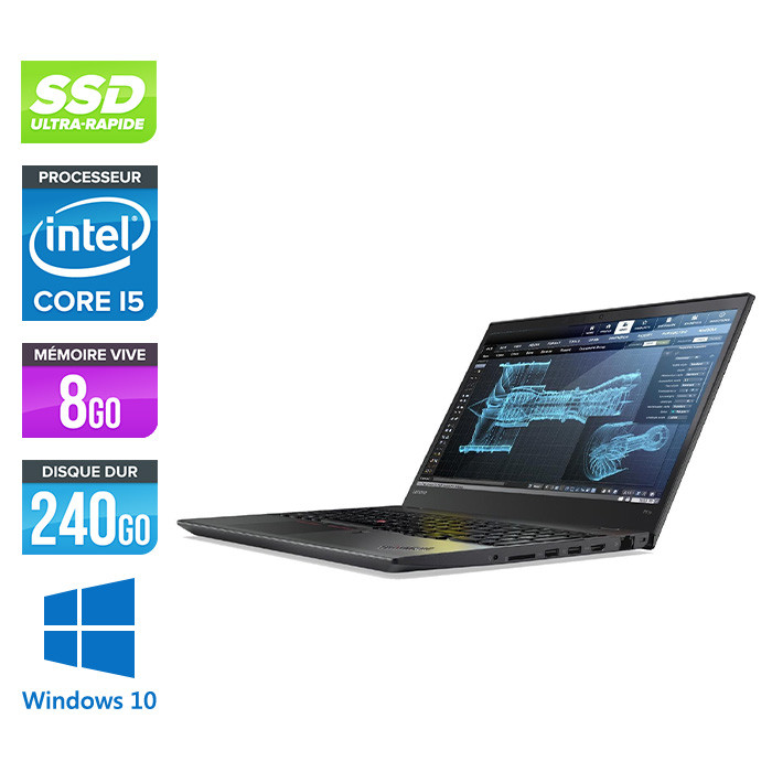 Lenovo ThinkPad P51S - Pc portable reconditionné -  i5 - 8Go - 240Go SSD - Nvidia M520 - Windows 10