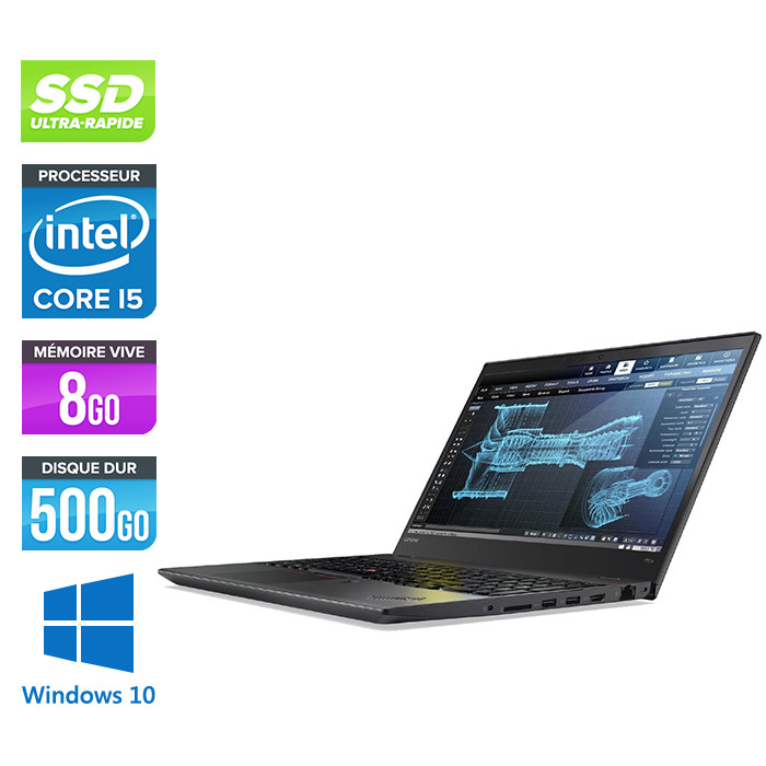 Lenovo ThinkPad P51S - Pc portable reconditionné -  i5 - 8Go - 500Go SSD - Nvidia M520 - Windows 10