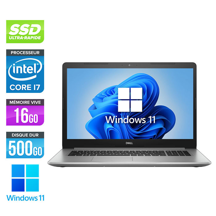 PC portable reconditionné - Dell Inspiron 17 5770 - Intel i7 - 16Go - 500 Go SSD - Windows 11