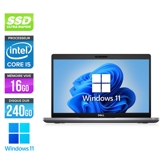 Pc portable - Dell Latitude 5410 reconditionné - i5 10310U - 16Go DDR4 - 240 Go SSD - 14" FHD - Windows 11 - État correct