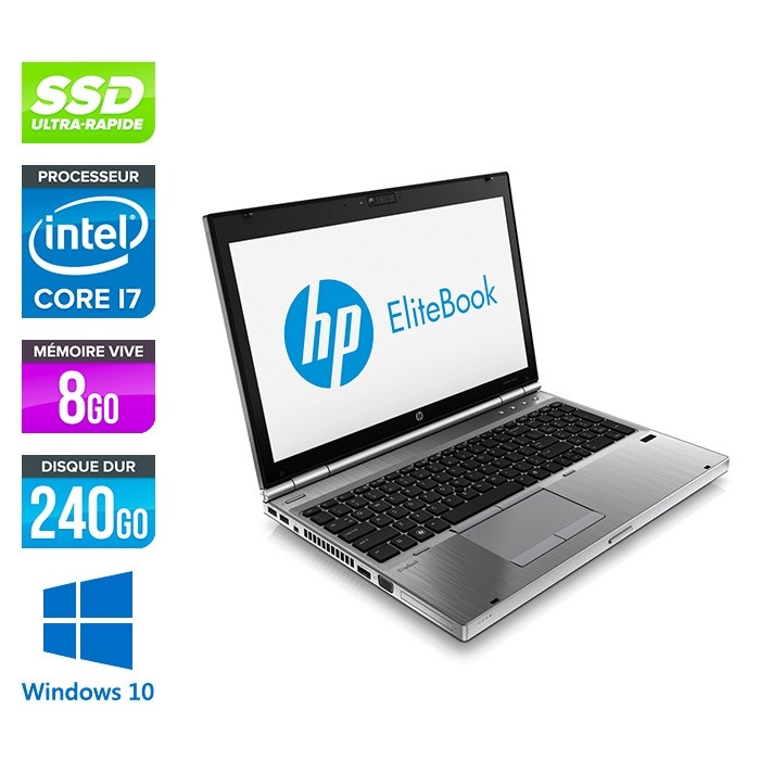 HP EliteBook 8570P - i5 - 8Go - 240Go SSD - AMD 7570M - Windows 10