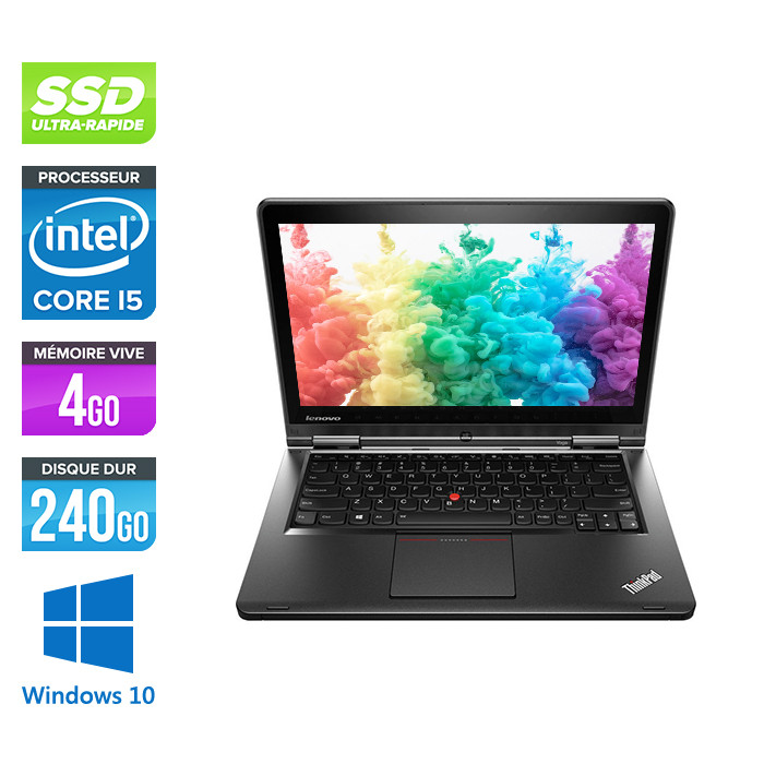 Ordi portable reconditionné - Lenovo Yoga 12 - i5 - 4Go - 240Go SSD - Windows 10