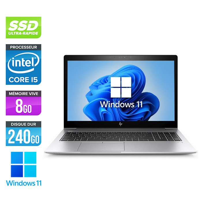 Ultrabook reconditionné - HP EliteBook 850 G5 - i5 - 8Go - 240Go SSD - 15,6" FHD - Windows 11