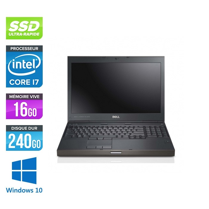 Workstation Dell Precision M4600 reconditionné - i7 - 16Go - 240Go SSD - NVIDIA Quadro K2000M - Windows 10