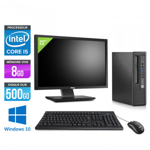 HP EliteDesk 800 G1 USFF - Windows 10 + Ecran 22"