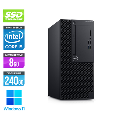 Pc de bureau reconditionné - Dell 3070 Tour - Intel Core i5 9500 - 8Go - SSD 240 Go - W11