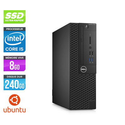 Pc de bureau reconditionné - Dell OptiPlex 3050 SFF - Intel Core i5 7500 - 8Go - 240Go SSD - Ubuntu / Linux
