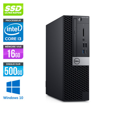 Pc de bureau Dell Optiplex 5060 SFF reconditionné - Intel core i3 - 16Go - SSD 500Go - Windows 10