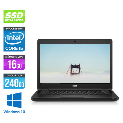 Pc portable - Dell Latitude 5480 reconditionné - i5 7300U - 16Go DDR4 - 240 Go SSD - Windows 10