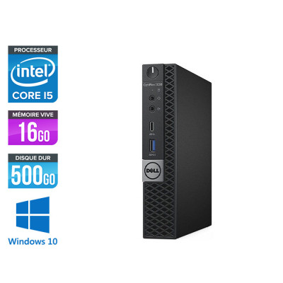 Unité centrale reconditionnée - Dell Optiplex 7050 Micro - i5 - 16Go - 500Go HDD - Win 10