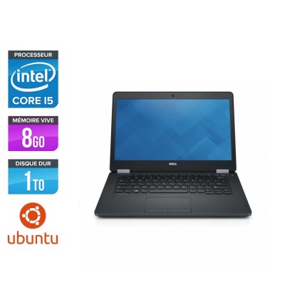 Pc portable reconditionné - Dell Latitude E5470 - i5 6200U - 8Go DDR4 - 1To HDD - Ubuntu / Linux-
