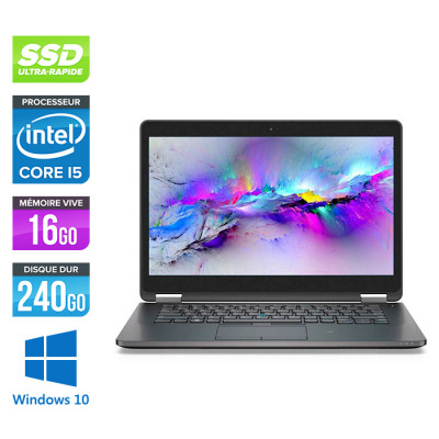 Pc portable reconditionné - Dell Latitude E7470 - Core i5 - 16 Go - 240Go SSD - Windows 10 - État correct