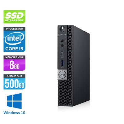 Unité centrale reconditionnée - Dell Optiplex 7060 Micro - i5 - 8Go - 500Go SSD - Win 11