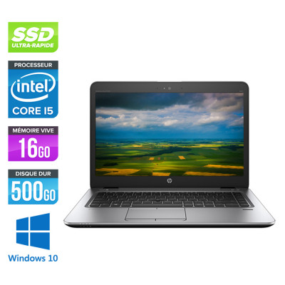 Ultrabook reconditionné pas cher - HP Elitebook 840 G4 - i5 - 16Go - SSD 500Go - 14'' FHD - Windows 10