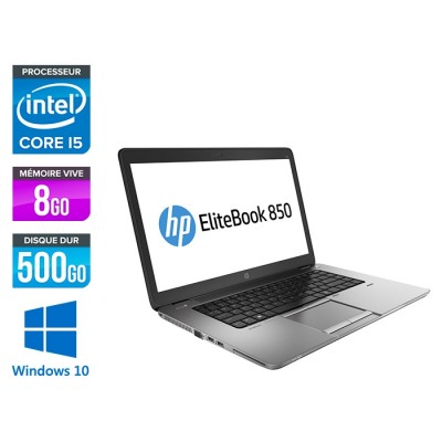 HP Elitebook 850 G1 - i5 5300U - 8 Go - 500Go HDD - HD - Windows 10